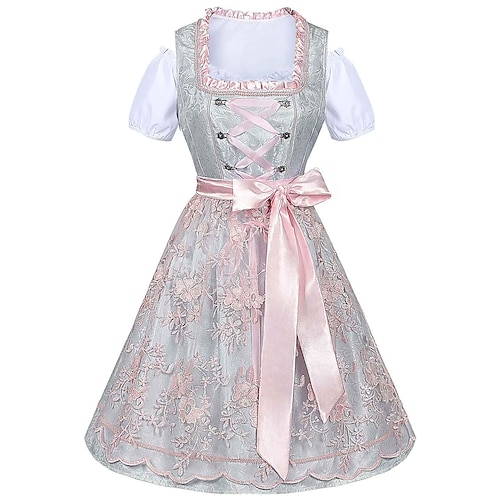 Oktoberfest Robe Femme de ménage Bavarois Prairies Femmes Soirée Fête de la Bière Tissu de style traditionnel