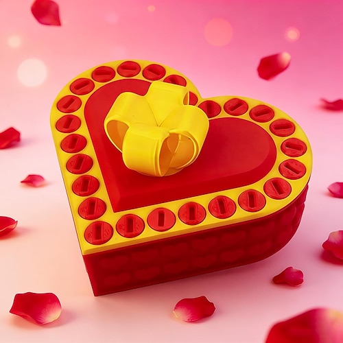Coffret cadeau agaçant en forme de cœur pour la Saint-Valentin, cadeau original avec vis imprimées en 3D, boîte à bague farce romantique, cadeau d