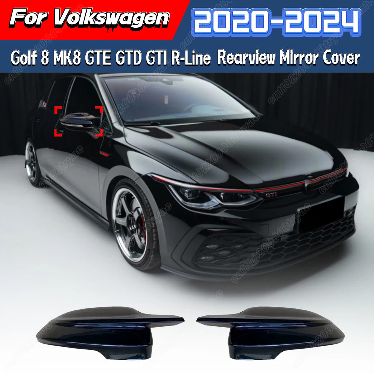 Für Volkswagen Golf 8 MK8 GTE GTD GTI R-Line 2020 2021 2022 2023 2024 Rückspiegel Dekorative Abdeckung Auto rückspiegel Kit Image