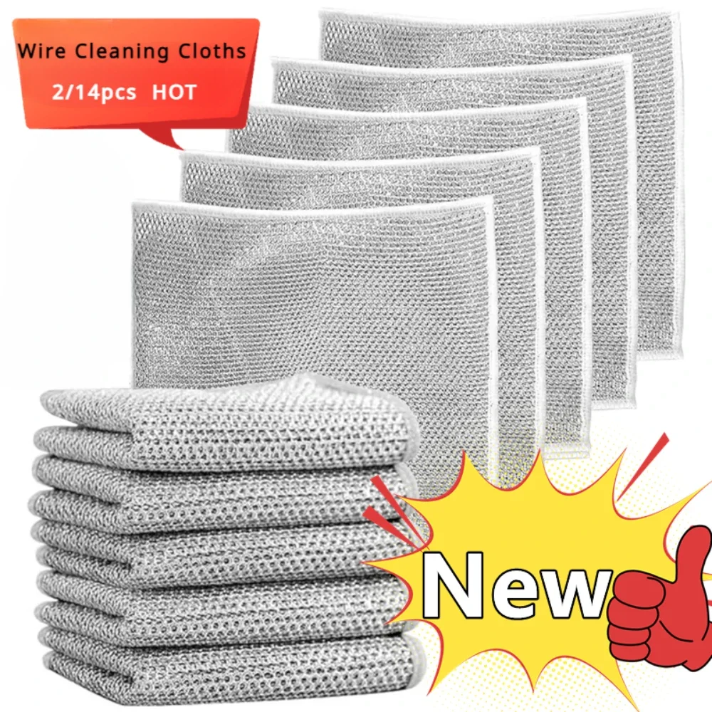 Küche Stahl Wolle Waschmittel Gericht Peeling Bett Handtuch Geschirr Schwamm Halter Nützliche Natürliche Luffa Dinge Gadgets Metall Magie Image