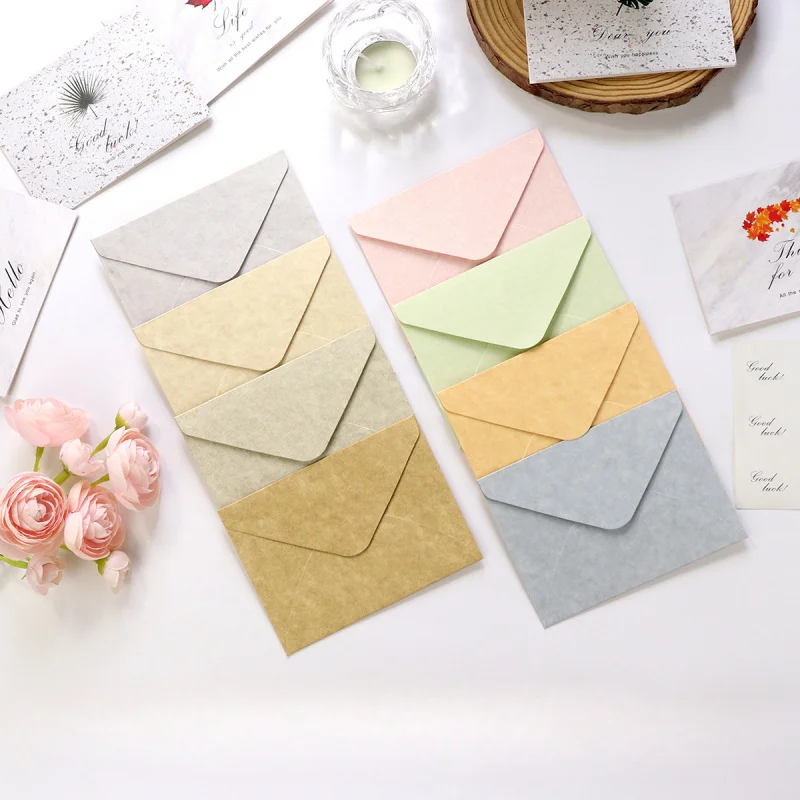 5 Stück strukturierter Umschlag aus Schaffell, romantische Einladung, Geburtstagskarte, Brief, künstlerischer frischer Liebesbrief, Briefkopfumschlag Image