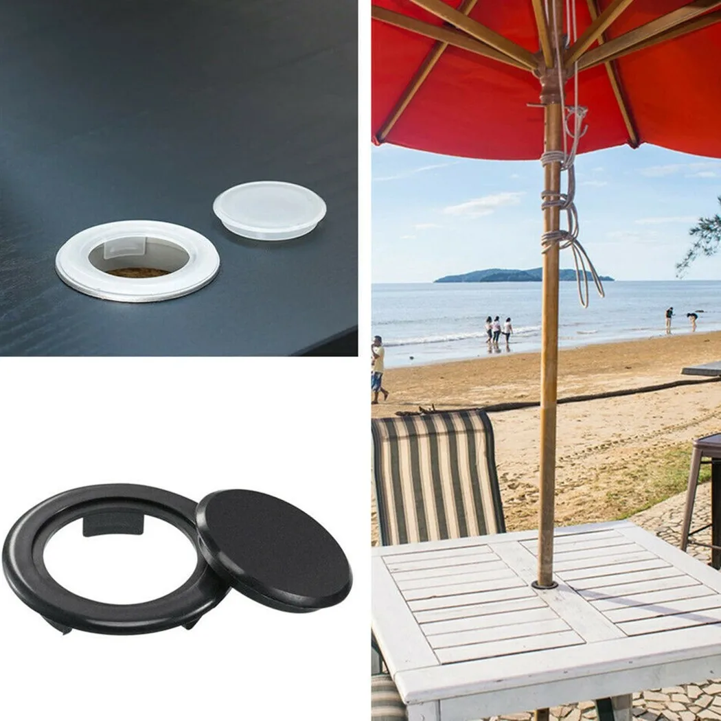 2 Sets Regenschirm-Lochabdeckung, Terrasse, Gartentisch, Sonnenschirm, Regenschirmloch für Terrasse, Strand, Regenschirmring und Kappe