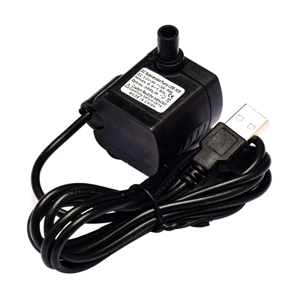 DC 3,5 V–9 V 3 W USB solarbetriebene Mini-Tauchpumpe 200 l/h Aquarium Brunnen Teichpumpe 8 mm Ausgang Image
