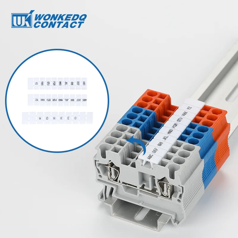 10Pcs ZB6 Für UK 2,5 B UK5N PT4 ST4 UKK/UKKB5 DIKD 1,5 Anzahl Blank DIN Rail Terminal block Zubehör UK Zack Marker Streifen ZB 6 Image