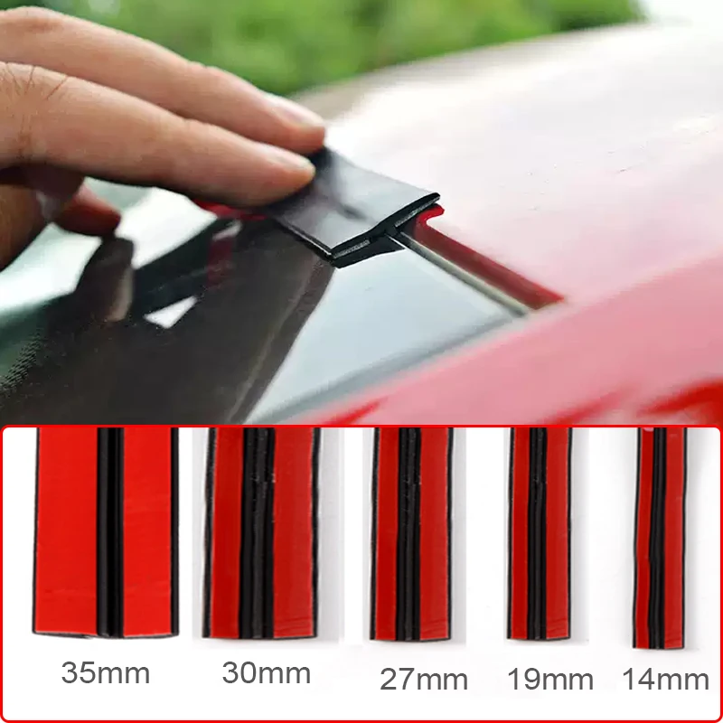 2Meter Gummi Auto Dichtung Streifen 14/19/27/30/35mm Auto Dach windschutzscheibe Dichtstoff Schutz Fenster Dichtung Streifen Schallschutz Band Image