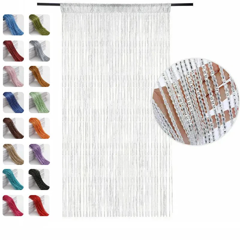 100 x 200 cm Türfenster zum Aufhängen, Perlendekorationen, Vorhangschnur, Sommerfliegen, Insektenschutz, Quastenplatte, Vorhänge, Tür, Heimdekoration, heiß
