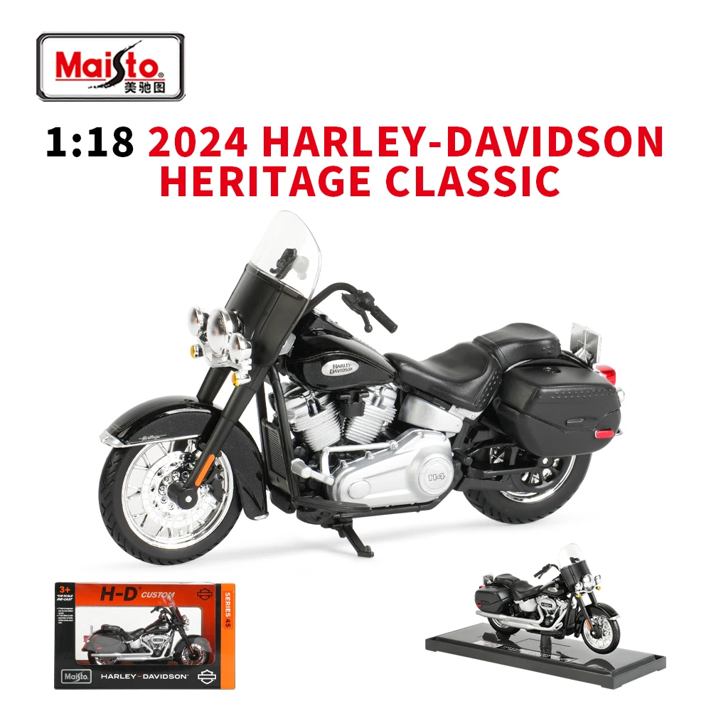 Maisto 1:18 Harley-Davidson 2024 HARLEY-DAVIDSON-HERITAGE KLASSISCHE Druckgussfahrzeuge, Sammlerstücke, Hobbys, Motorradmodell, Spielzeug