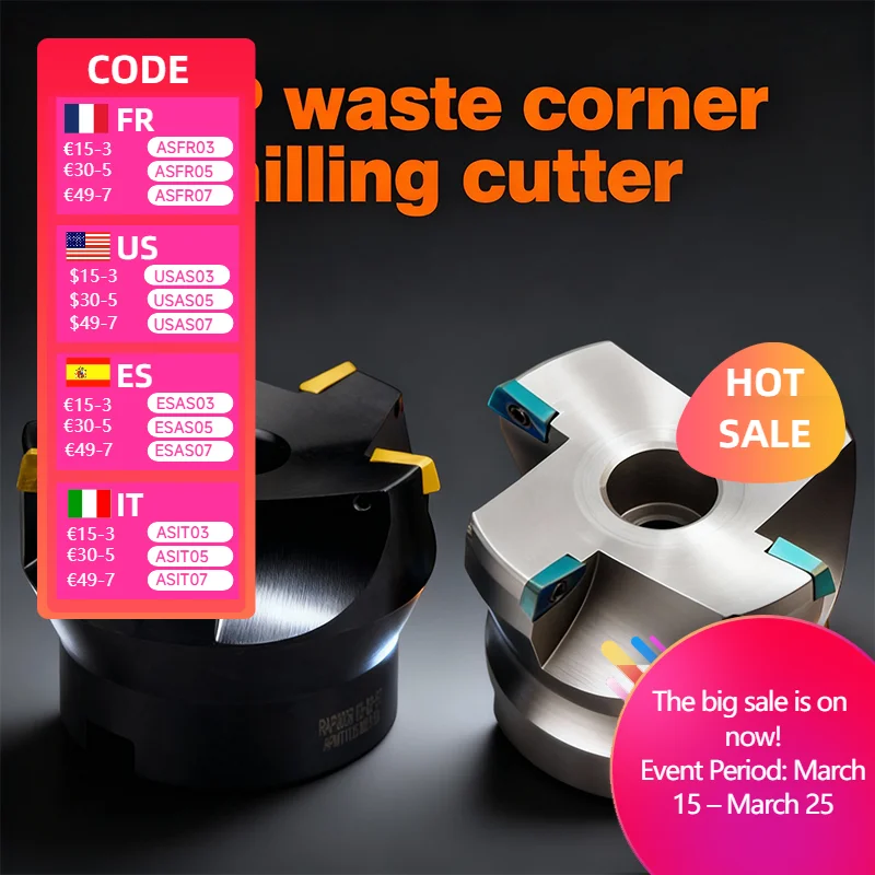 RAP 300R/400R 63-22-4T 63-22-5T 100-32-6T 75 Grad Positiver Kopf 25,4 50mm Für APMT1135/APMT1604 CNC Fräser Planfräser Image