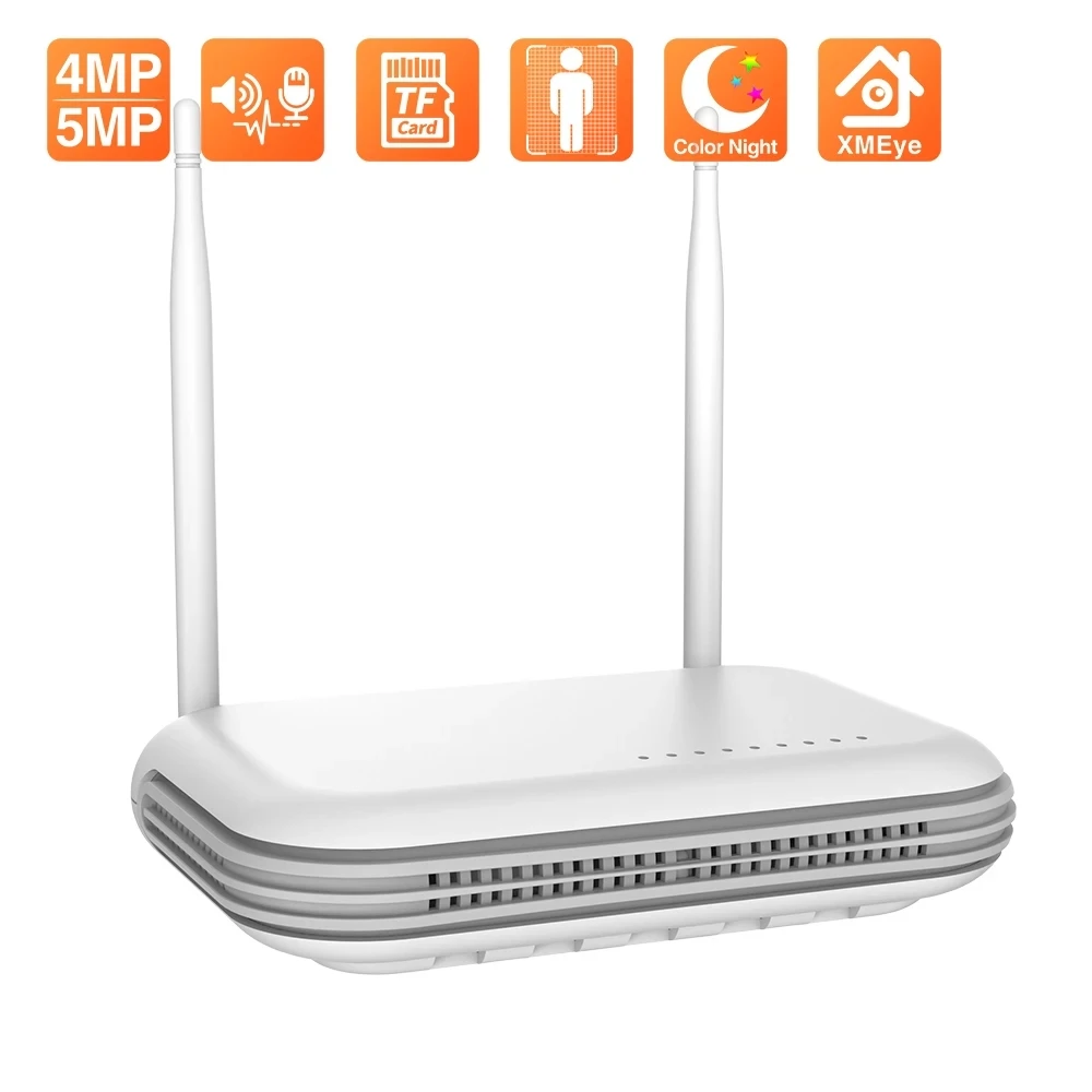 Techage 8CH WiFi NVR 5MP Wireless NVR Videoregistratore di rete Supporto per rilevamento facciale Protocollo Onvif H.265 Email Alart XMEYE iCSee
