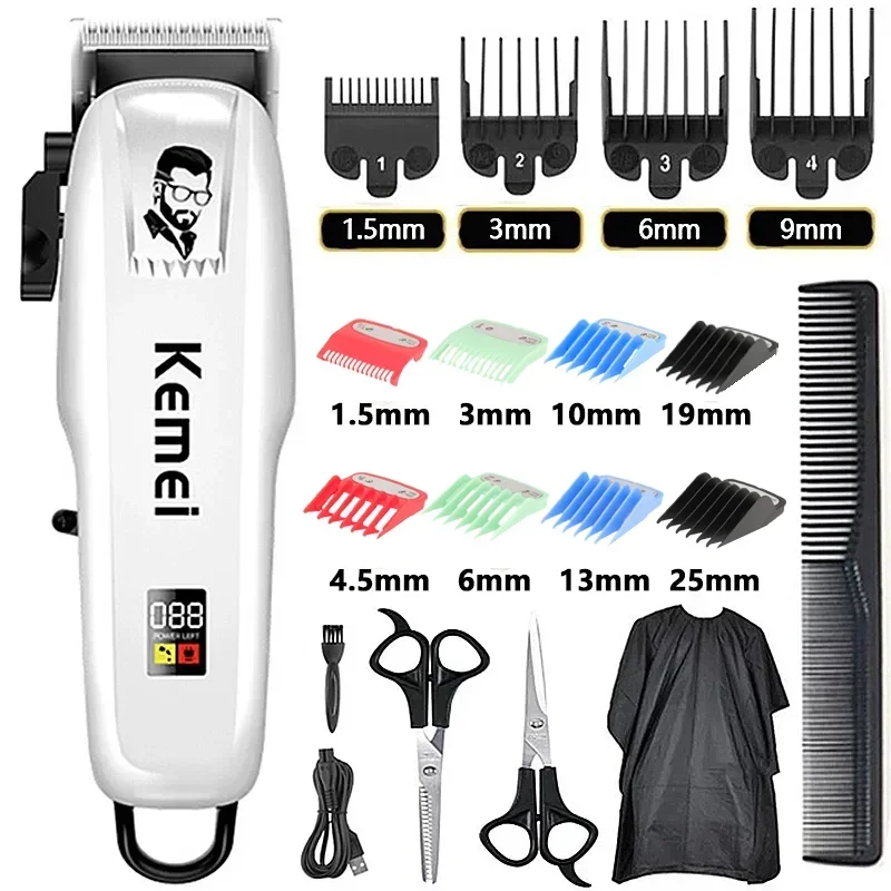 Kemei Professionelle Haarschneidemaschine Wiederaufladbare Haarschneider Für Männer Rasierer Haarschneidemaschine Friseurzubehör Cut Machin Image
