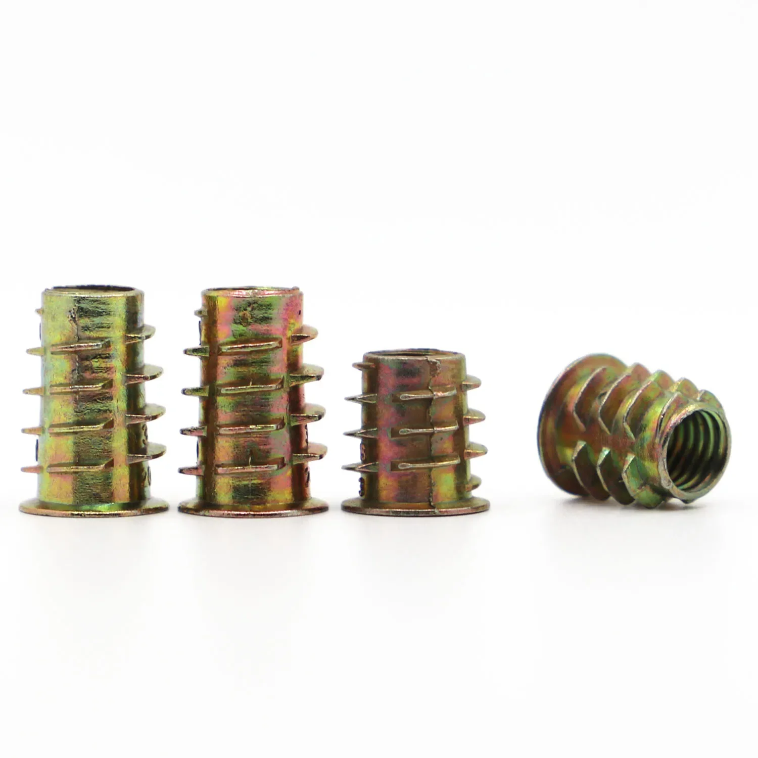 10 stücke Zink-legierung Gewinde Für Holz Insert Mutter M4 M5 M6 M8 M10 Flansch Hex Stick Kopf Möbel Muttern Image