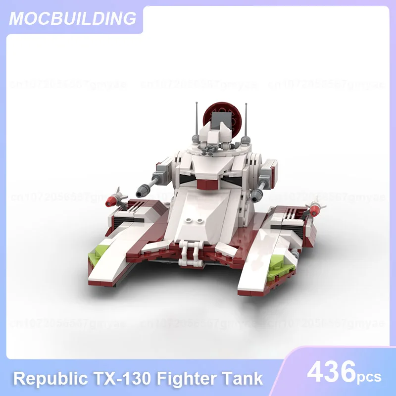 MOC Bausteine Republik TX-130 Sabre-klasse Kämpfer Tank Modell DIY Montieren Ziegel Sammlung Display Weihnachten Spielzeug Geschenke 436PCS Image
