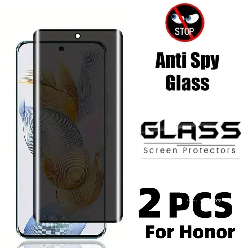 2 Stück Anti-Spy Privacy Displayschutzfolie aus gehärtetem Glas für Honor Magic 7/6/5 Pro 6/7 Lite 4/5 Ultimate 5/4 Lite Anti-Kratz-Folie Image