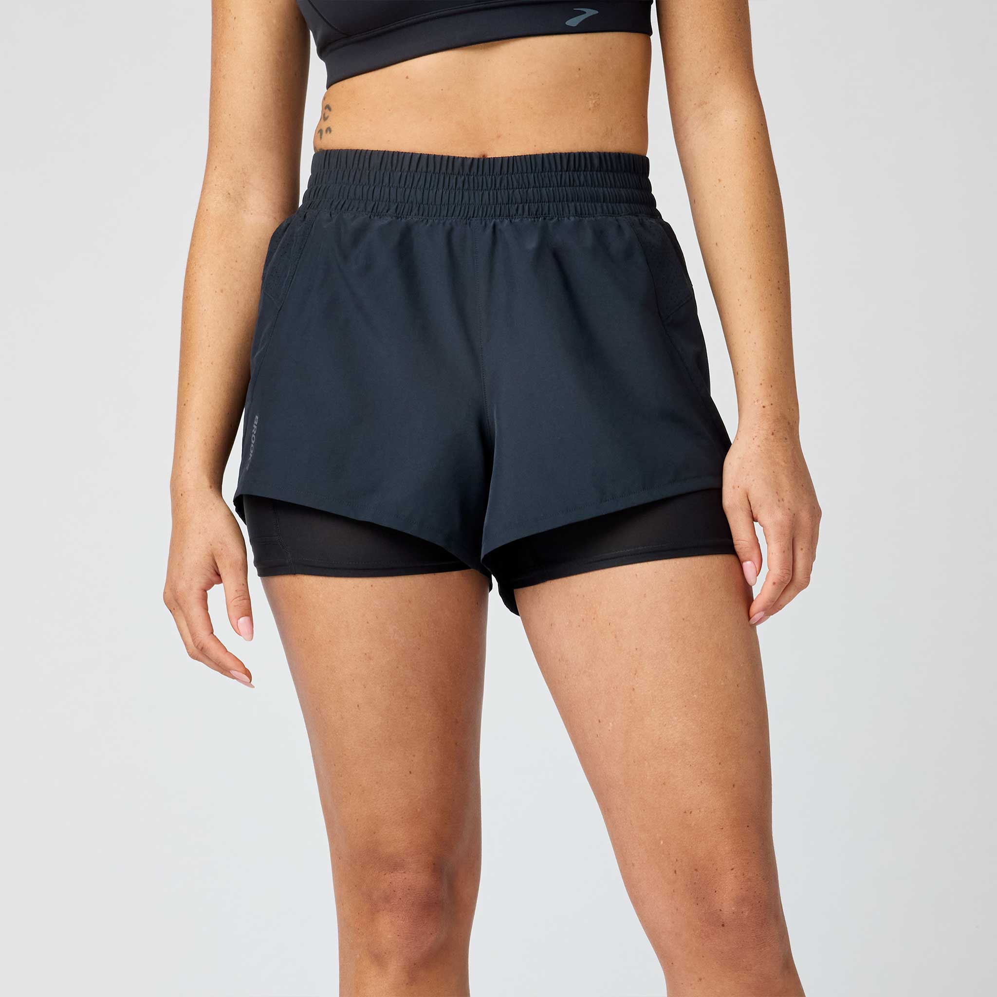 Brooks Dash 2-in-1 Short Women's Running Apparel Black