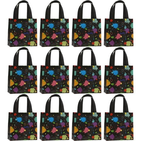 12Pcs Neon Party Favor Bags Party Supplies Non Woven Goodie Bags Colored Party Gift Bags Treat Bags Party Favors