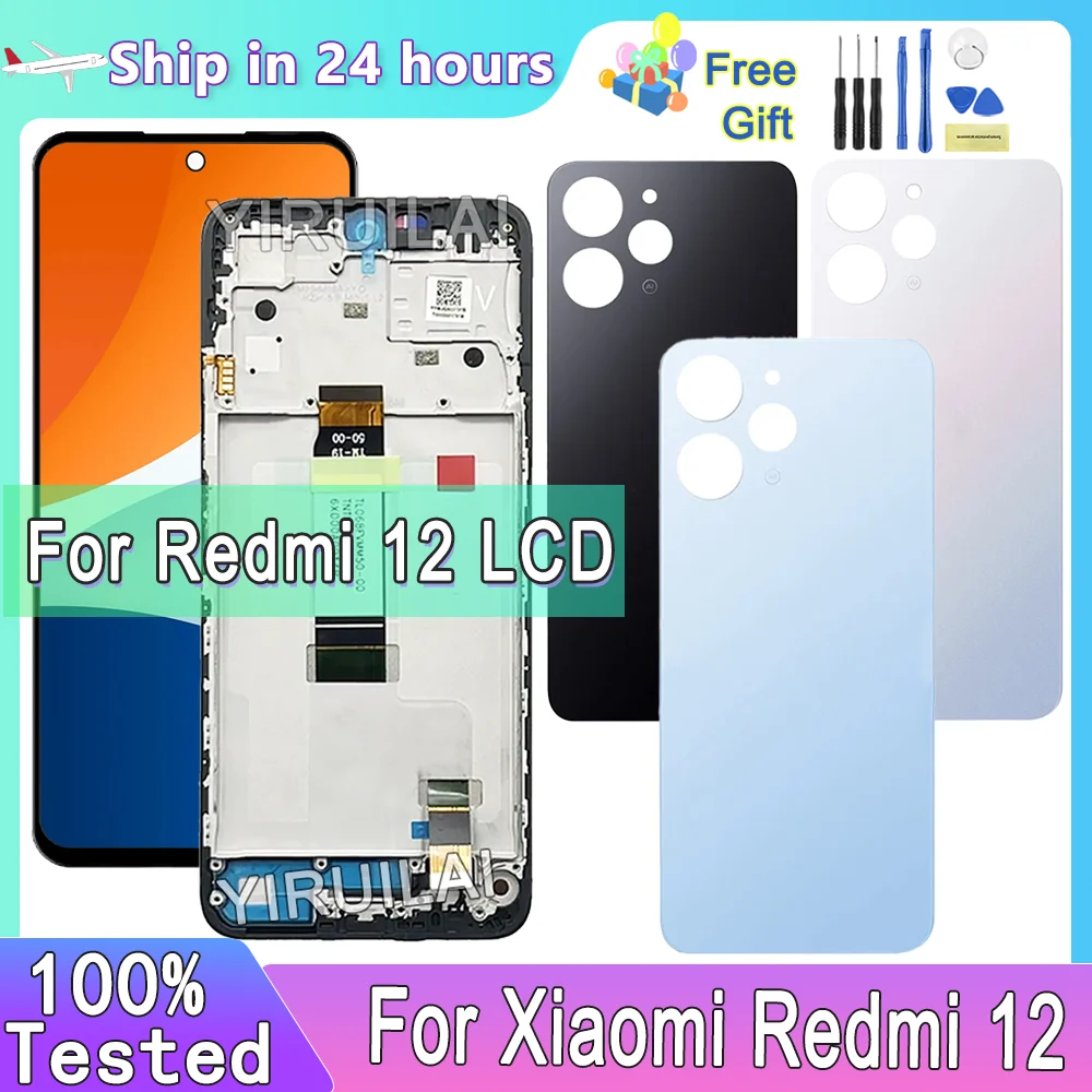 6,79 "AMOLED Für Xiaomi Redmi 12 LCD Display Touch Screen Mit Rahmen Digitizer Montage Für Redmi 23053RN02A 23053RN02Y bildschirm Image