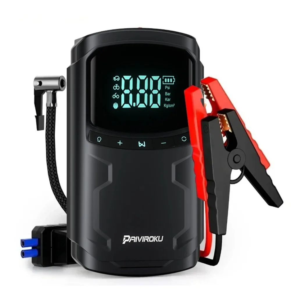 Auto Starthilfe mit Luftkompressor Peak 5000A Auto Batterie Booster 150PSI Luftpumpe Tragbare Power Bank Reifenfüller Beleuchtung Image