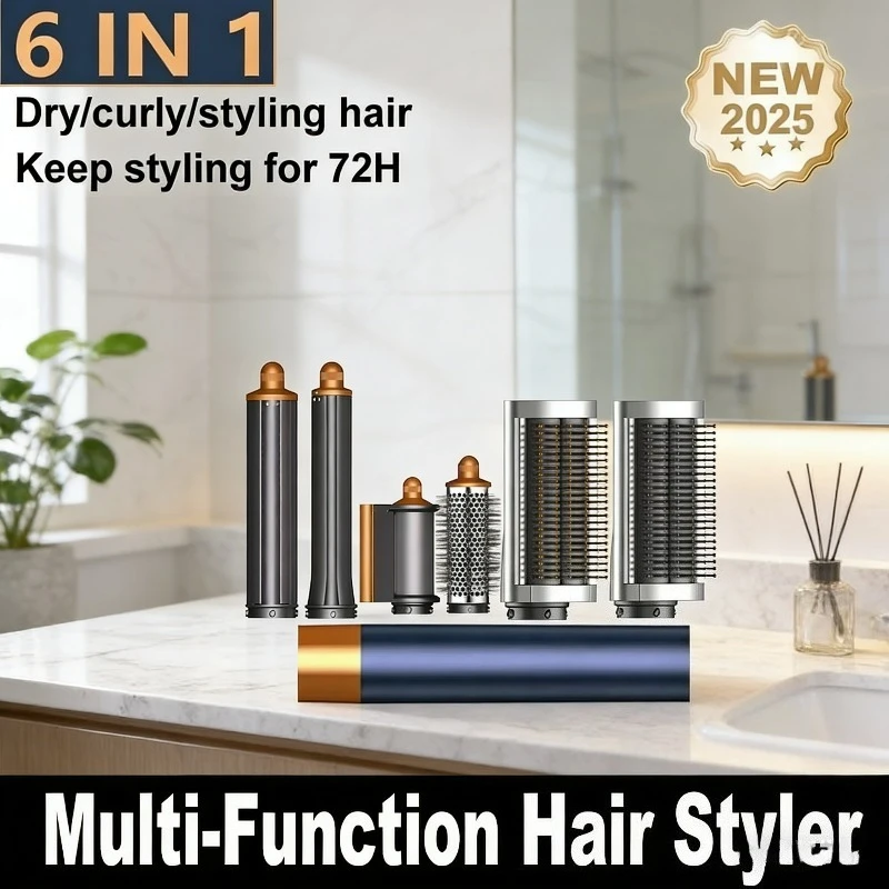 Professionelle 6 In 1 Haartrockner Heißer Kamm Set Curling Eisen Haarglätter Styling Werkzeug Super Air Warp 1300 W Leistungsstarke wind Image