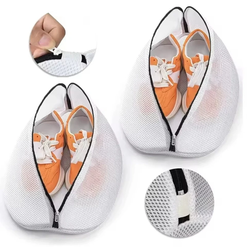 1/2PCS Weiß Anti-verformung Mesh Waschen Schuhe Taschen Waschmaschine Saubere Schuhe Tasche Wiederverwendbare Hotel reise Lagerung Liefert