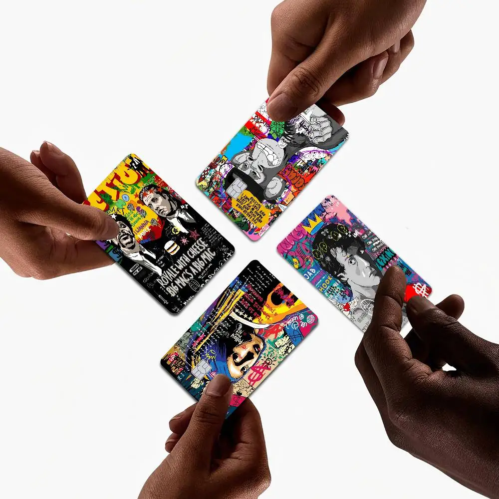 Abstrakte Graffiti Poster Leinwand Malerei Banksy Pop Art Porträt Anmie Aufkleber Film Haut Abdeckung Für Kreditkarte Debit Karte Vorne