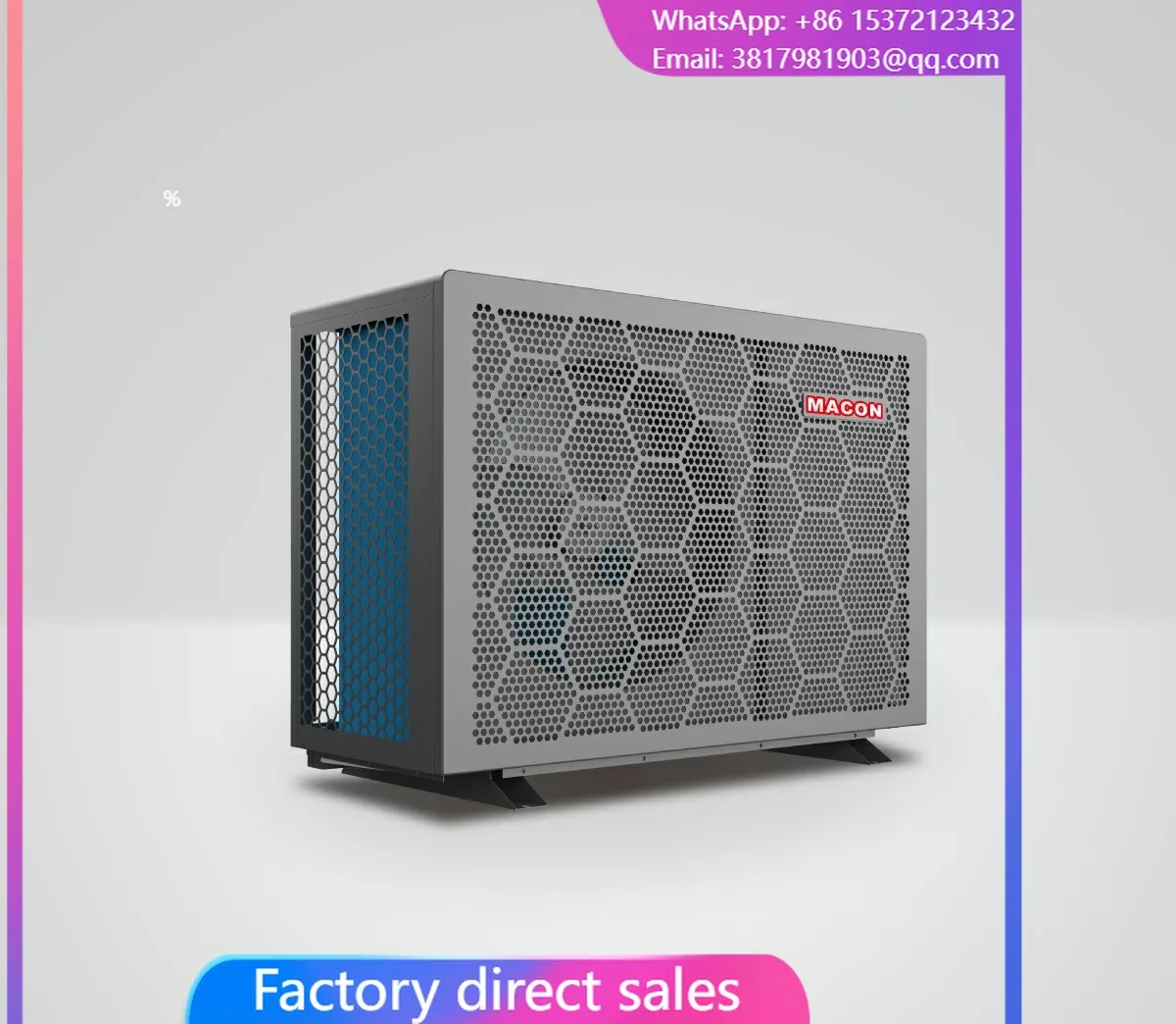 Macon New Metal 14KW Full DC Inverter Spa Heizung Wifi R32 Luft zu Wasser Pool Heizung Outdoor Pool Heizung Image