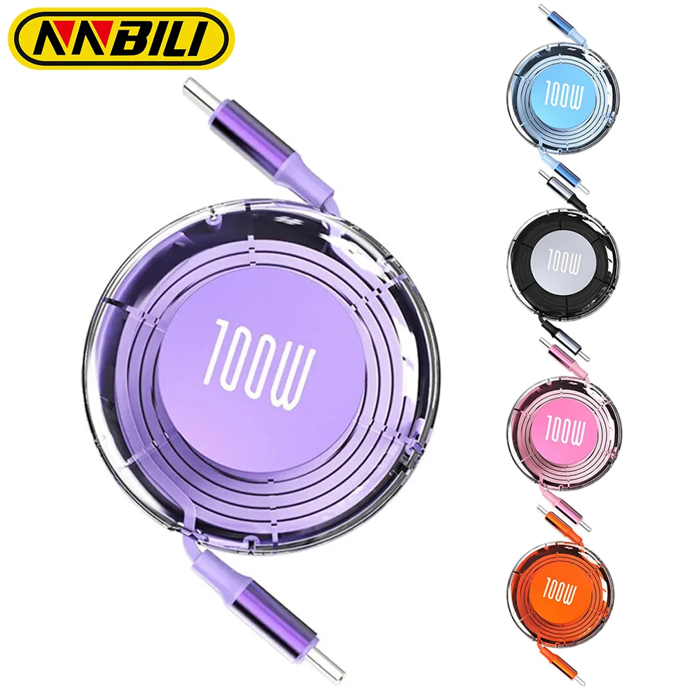 NNBILI PD 100 W USB C auf Typ C Kabel Schnelllade-USBC-Kabel für IPhone 15 16 Pro HUAWEI Samsung Schnellladung Schrumpfdatenkabel Image