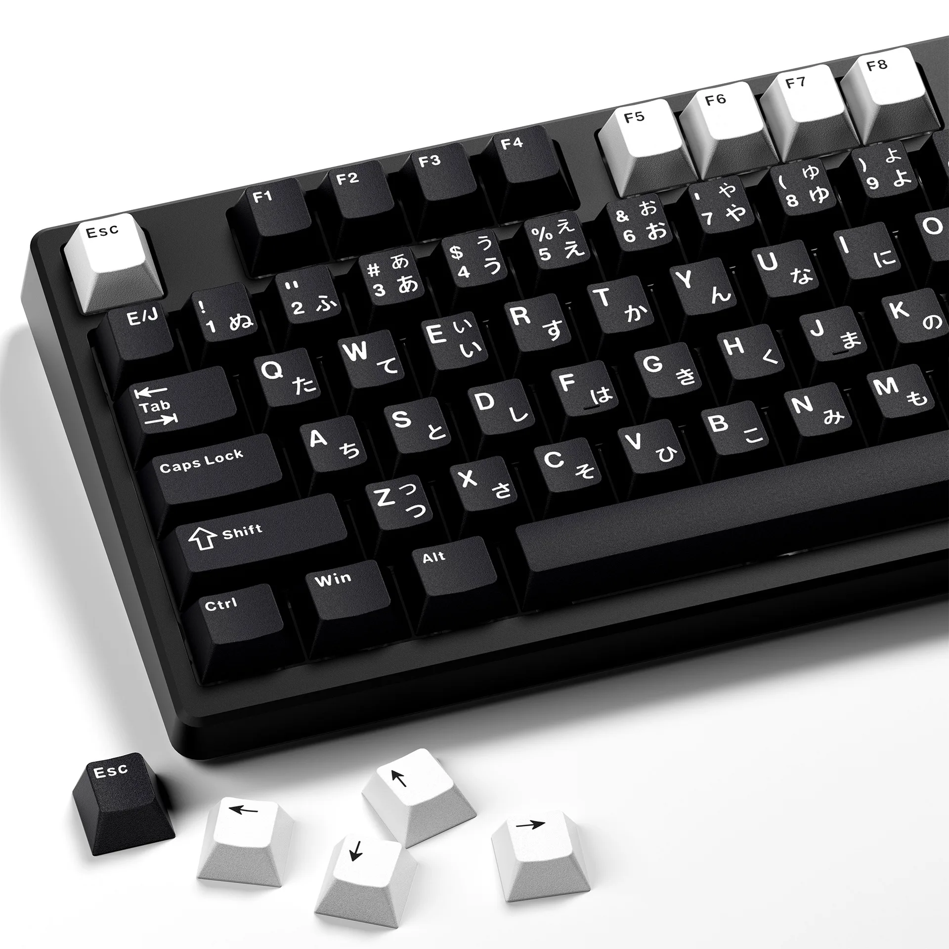 XVX Schwarz Weiß Zweifarbige Tastenkappe Japan Koreanisch Russisch Kirschprofil Frontschnitzerei PBT Für Magnetschalter Mechanische Tastatur Image