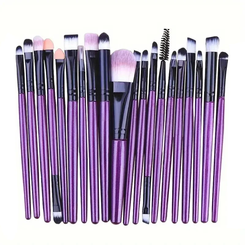 20Pcs Augen Make-Up Pinsel Set Detail Lidschatten Pinsel Make-Up Pinsel Weiß Ultra Weiche Lidschatten Eyeliner Blending Make-Up-Tool Image