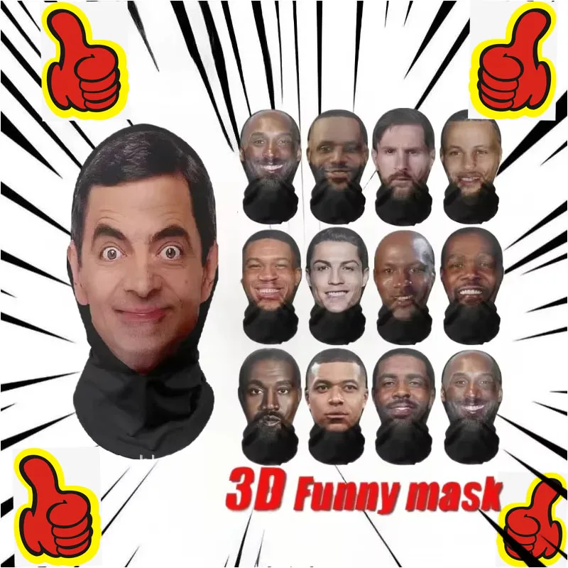 NEUE 3D-Gesichtsmasken für Männer und Frauen, Cosplay-Maske, volles Gesicht, Hip-Hop, Sturmhaube, Kapuze, Hut, Kopfbedeckung für Halloween, Promi