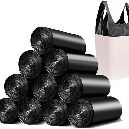 200 extra dicke Müllbeutel mit Griffen, auslaufsicher und strapazierfähig, ideal für den Haushalt. Die Vorteilspackung reicht für mehrere Monate.