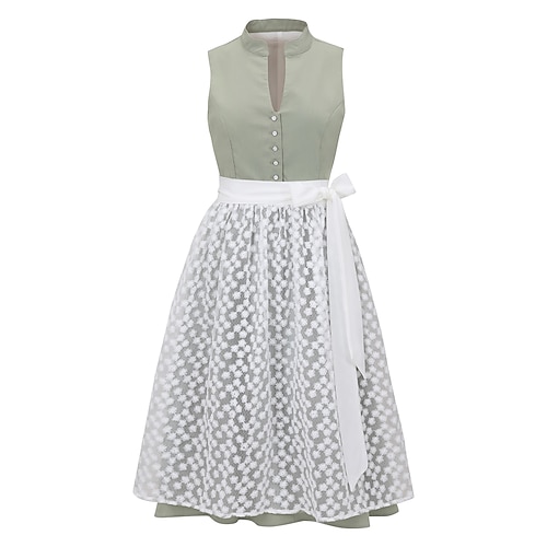 Oktoberfest Kleid Dirndl Trachtenkleider Dienstmädchen Bayerisch Deutsch Wiesn Damen Stoff im traditionellen Stil Kleid Schürze Ohne Bluse Image