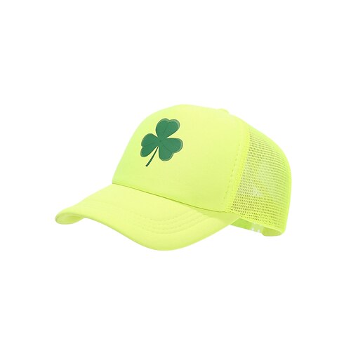 Grün für Herren zum St. Patrick's Day Weiße Netzmütze mit Kleeblattmuster – stylische Kappe für festliche Anlässe Image