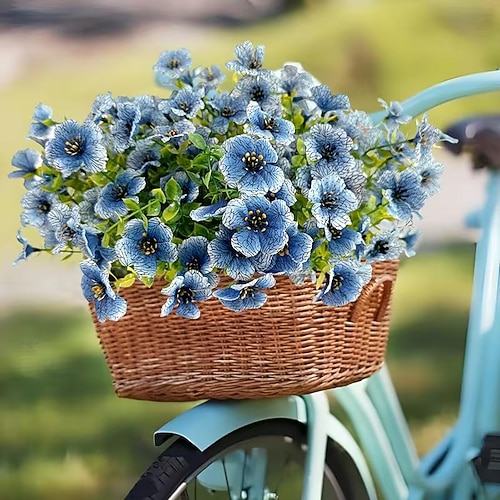 10 Bündel künstliche Blumen und Pflanzen – künstliche Blumen für den Außenbereich, Eukalyptusblätter, DIY-Dekoration für Hochzeiten, Gärten, Veranden, Fensterkästen, Blumentöpfe, Pflanzgefäße, Image