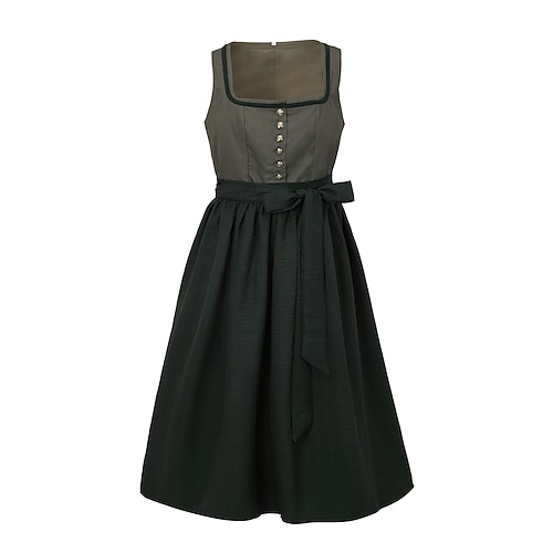 Oktoberfest Kleid Dirndl Trachtenkleider Dienstmädchen Bayerisch Deutsch Wiesn Damen Karneval Bier Festival Stoff im traditionellen Stil Kleid Schürze Ohne Bluse Image