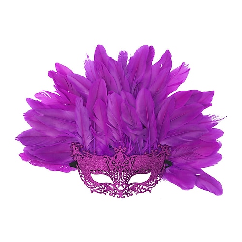 Karnevalsmaske Maske Venezianische Maske Feder Erwachsene Damen Halloween Karneval Karneval von Venedig Einfache Halloween-Kostüme Verkleiden Image