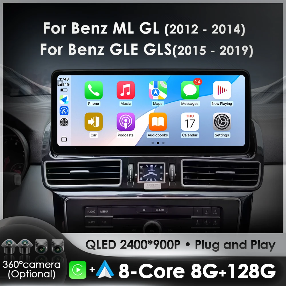Drahtlose CarPlay Für Benz ML GL 2012-2014 NTG 4,5 System Benz GLE GLS 2015-2019 NTG 5,0 System auto Radio Multimedia Navigation Image