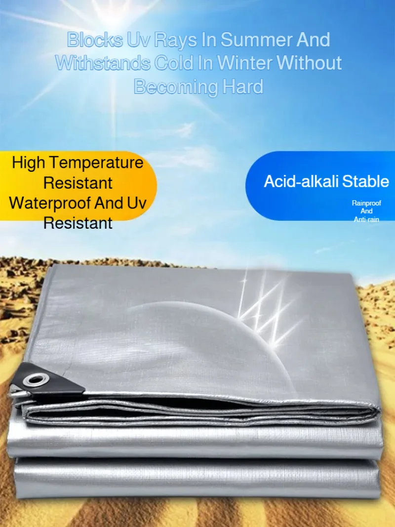 LKW im Freien wasserdichtes doppeltes silbernes Sonnenschutztuch verdickter Kunststoff-Sonnenschutztuch Markentuch verdicktes regensicheres Tuch Image