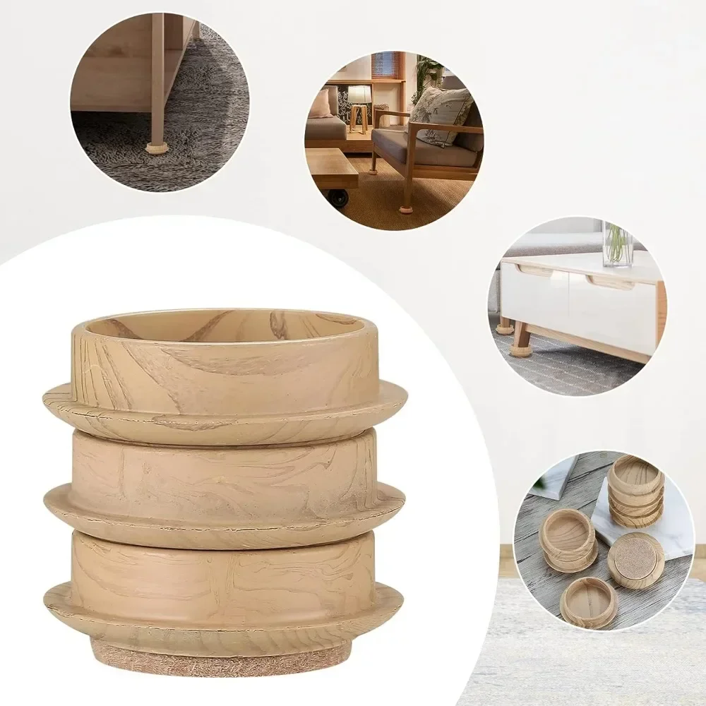 Castor Cups, 8-teilige Filz-Bodenbecher, 4,4 cm runde Möbel-Filzpolster, rutschfeste Bodenschoner für Stuhl- und Tischmöbel Image