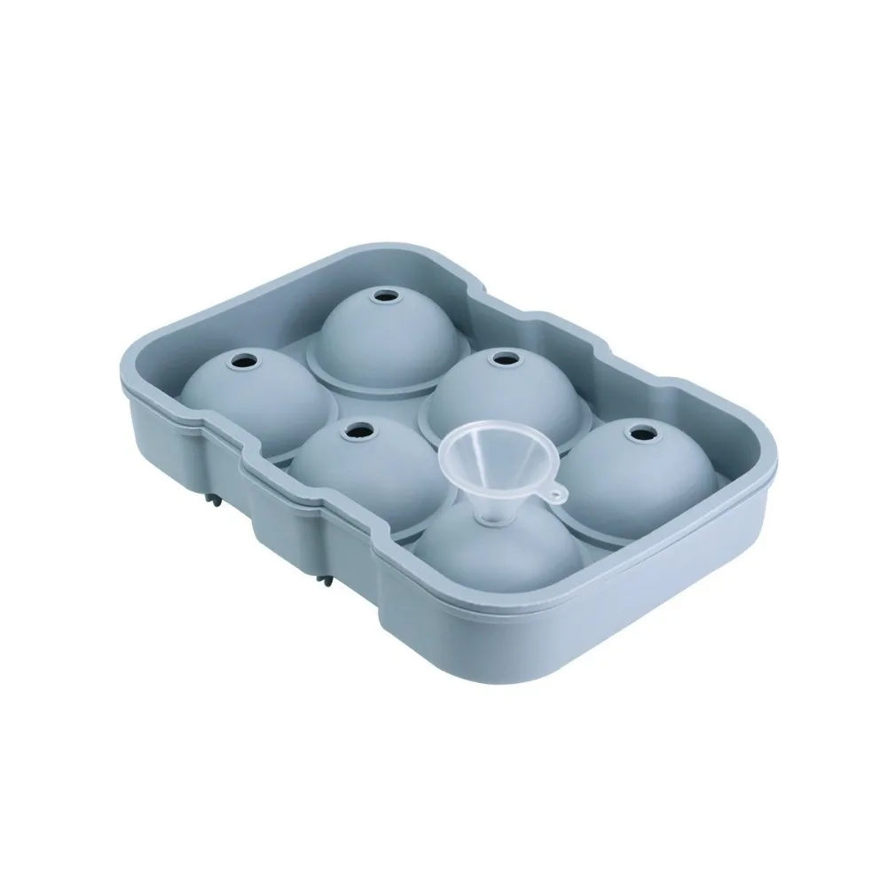 Neue 1Pcs 6-Loch Große Runde Ball Form Barware Food Grade Silikon Eis Rahmen Eis Form Runde hohe Ball Eis Ball Maker Whisky Image