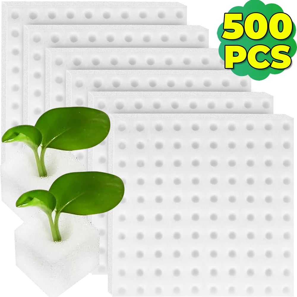100/500Pcs Gewächshaus Schwamm Hydrokultur Gartenarbeit Werkzeug Platz Soilless Anbau Pflanzen Sämling Schwamm Gemüse Knospe Wachstum Image
