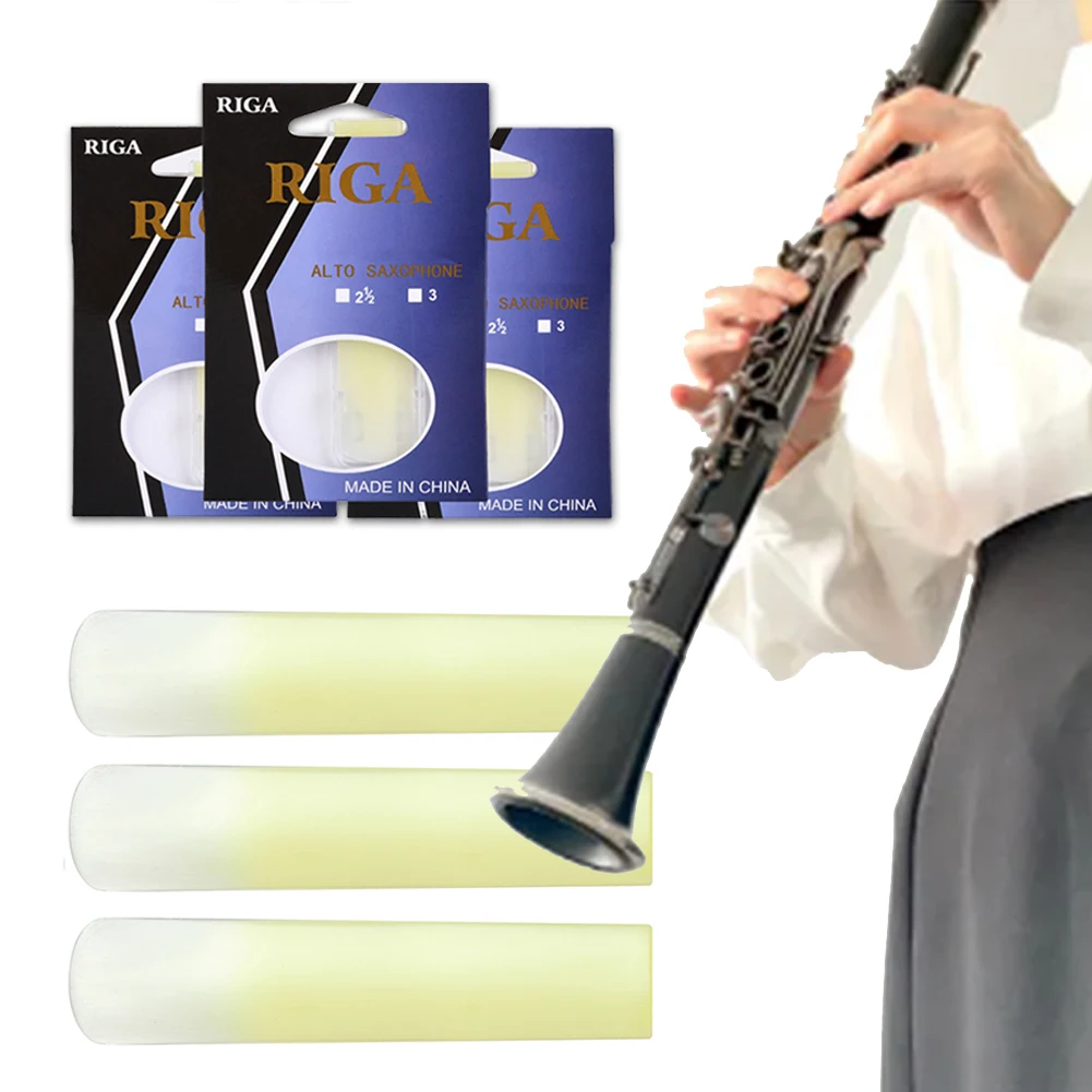 3 stücke Harz Alto Sax Blätter Stärke 1,5 2,0 2,5 Alto Saxophon Mundstück Blätter Sax Teile Reparatur Reed Für Alto Sax blatt Synthetische Image