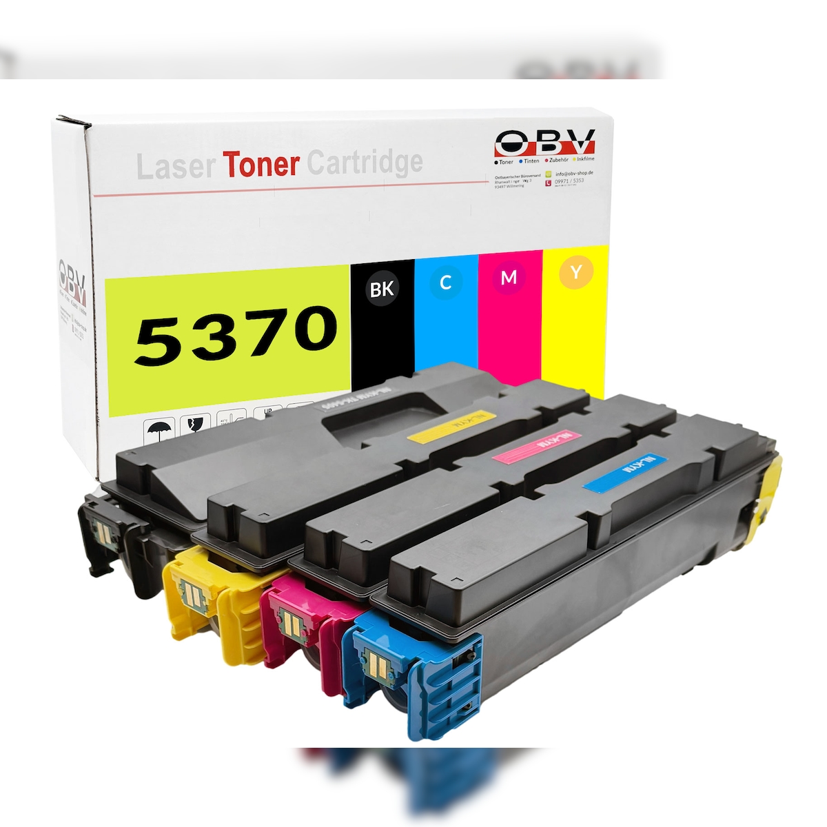 OBV Toner Set 1x Schwarz, 1x Cyan, 1x Magenta, 1x Gelb kompatibel zu ECOSYS MA 3500 cifx Plus - Ersetzt TK-5370 - 7000/5000 Seiten Image