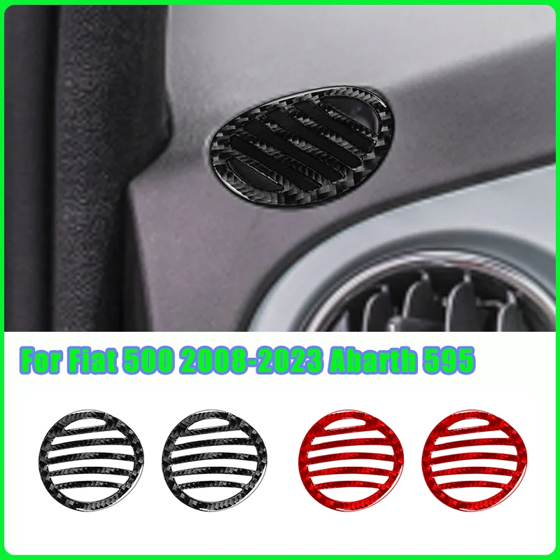 Strumento Uscita Aria Reale Adesivo In Fibra di Carbonio 2PCS Per Fiat 500 2008-2023 Abarth 595 2012-2023 Abarth 695 2017 2018 -2023