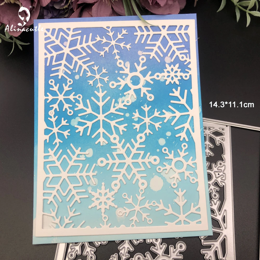 Aluminium Schneeflocken Abdeckplatte Metalls ch neiden gestanzt Scrap booking Papier Handwerk Album handgemachte Karte Vorlage stirbt schneiden Image