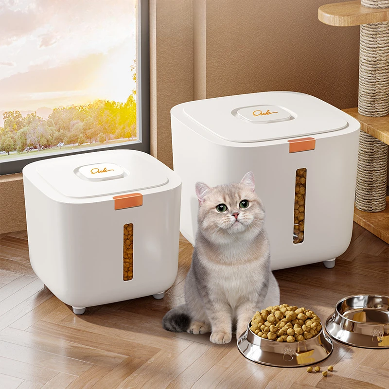 Grand seau de rangement pour aliments pour chiens, seau de stockage d'aliments pour animaux de compagnie, boîte de rangement hermétique anti-humidité pour aliments secs pour chats, boîtes à friandises