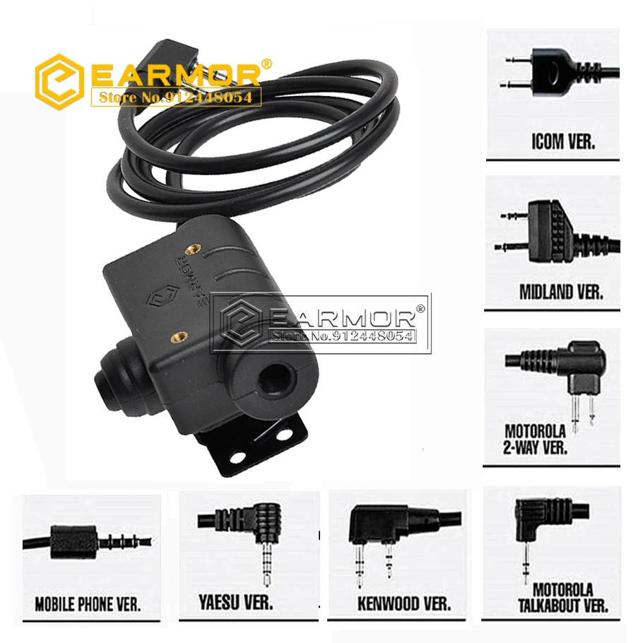 OPSMEN EARMOR M51 PTT Adapter Airsoft Taktische Headset PTT Adapter Kenwood Telefon Stecker 3,5 MM AUX Taktische Headset Zubehör