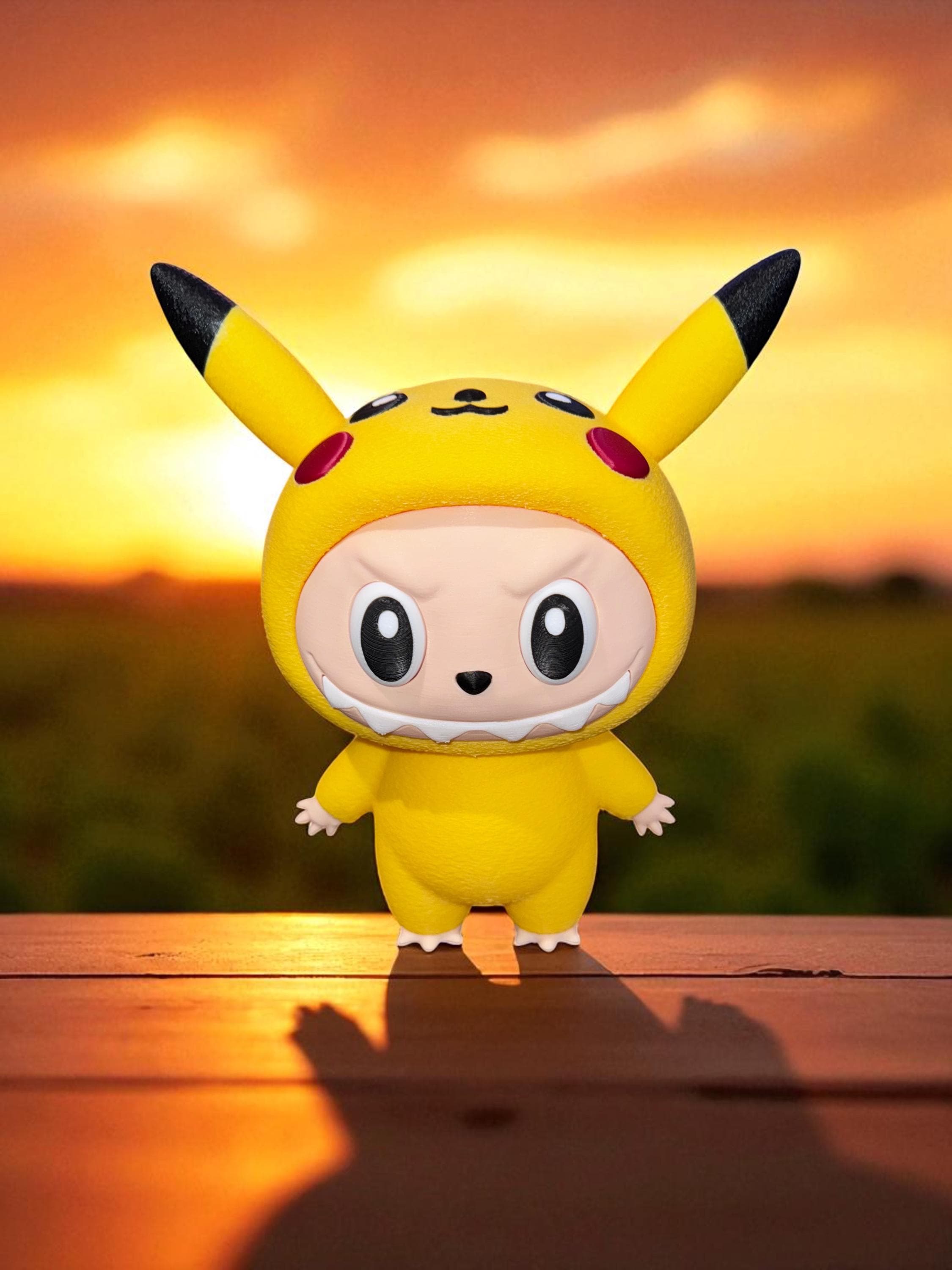 Pikachu Labubu Figure 8 pollici - Pop Mart Pokémon Labubu Crossover Art Toy Collectible