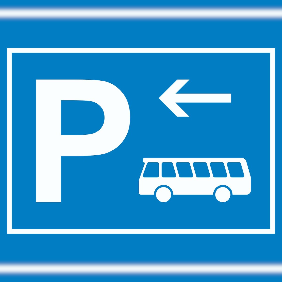 HB-Druck Bus Reisebus Parkplatz Schild mit Richtungspfeil links waagerecht A1 (594x841mm) Image