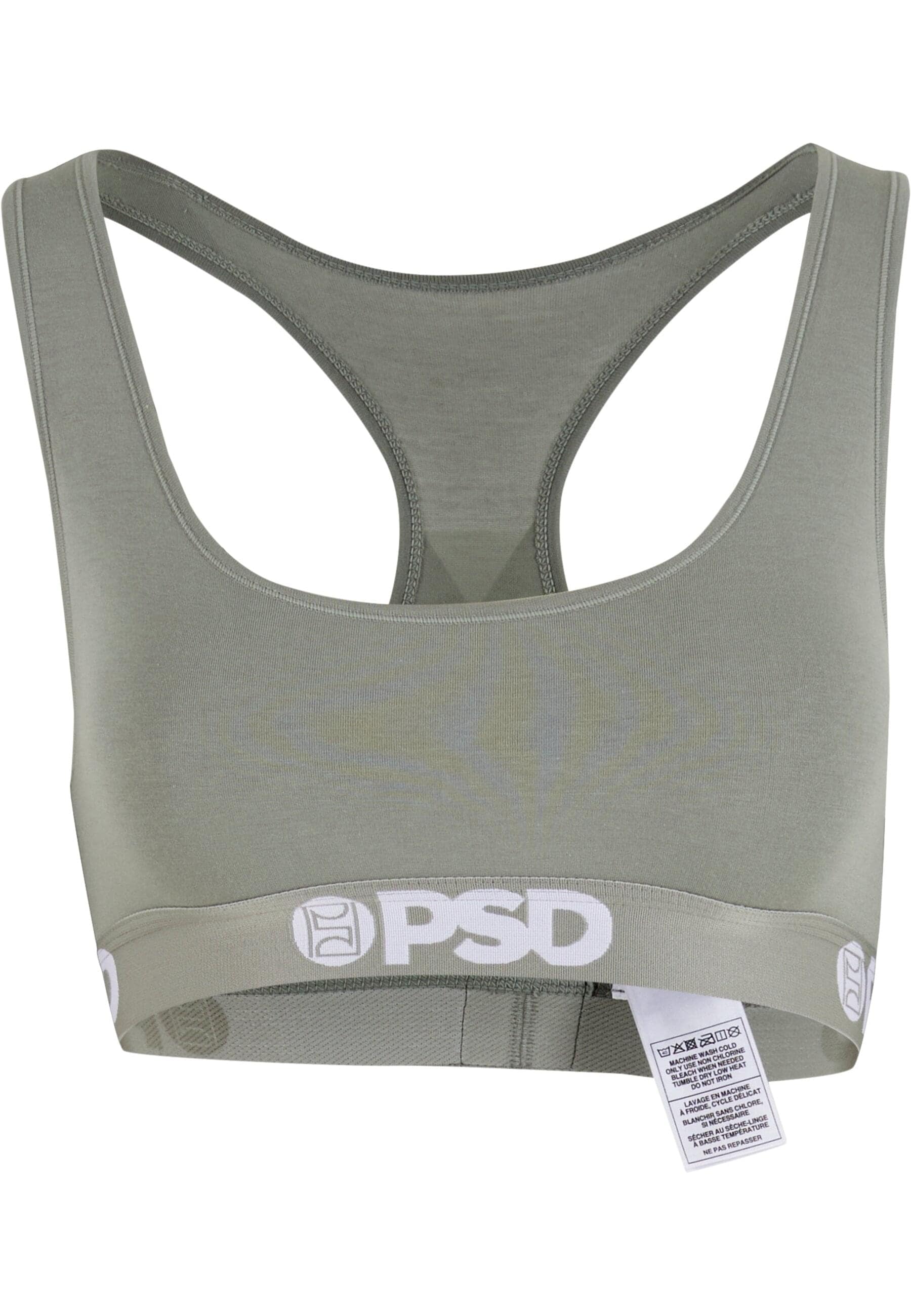 Sport-BH PSD "PSD SPORTS BRA BASIC SAGE", Damen, Gr. S, Cup 0, grün, 47% Baumwolle, 47% Modal, 6% Elasthan, BHs Sport-BH Image