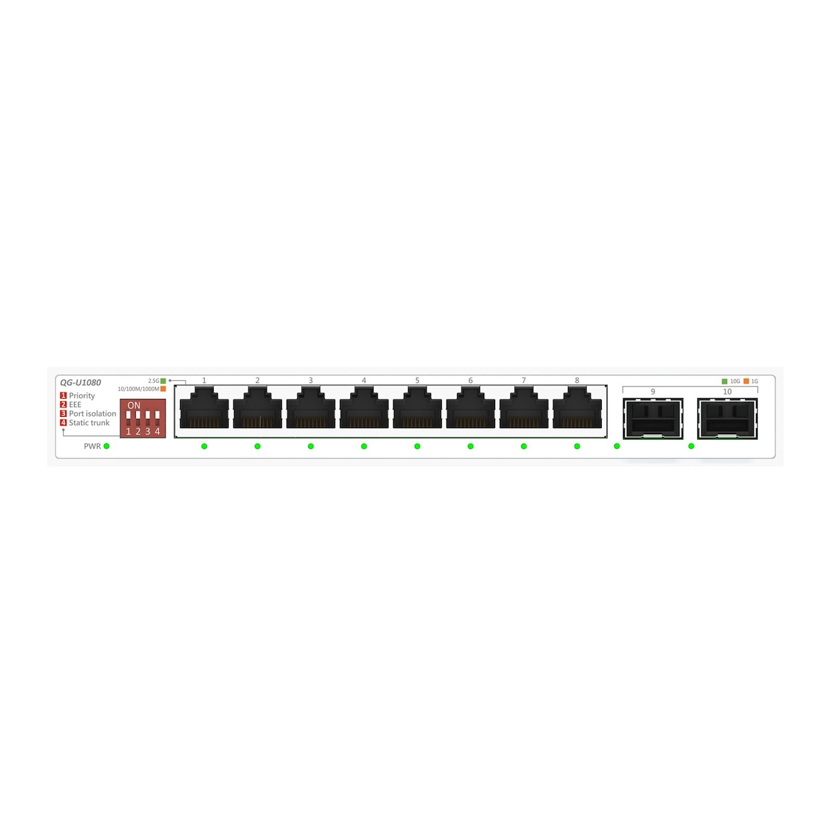 ASUS QG-U1080 8-Port 2.5G + 2-Port 10G SFP+ Switch Image